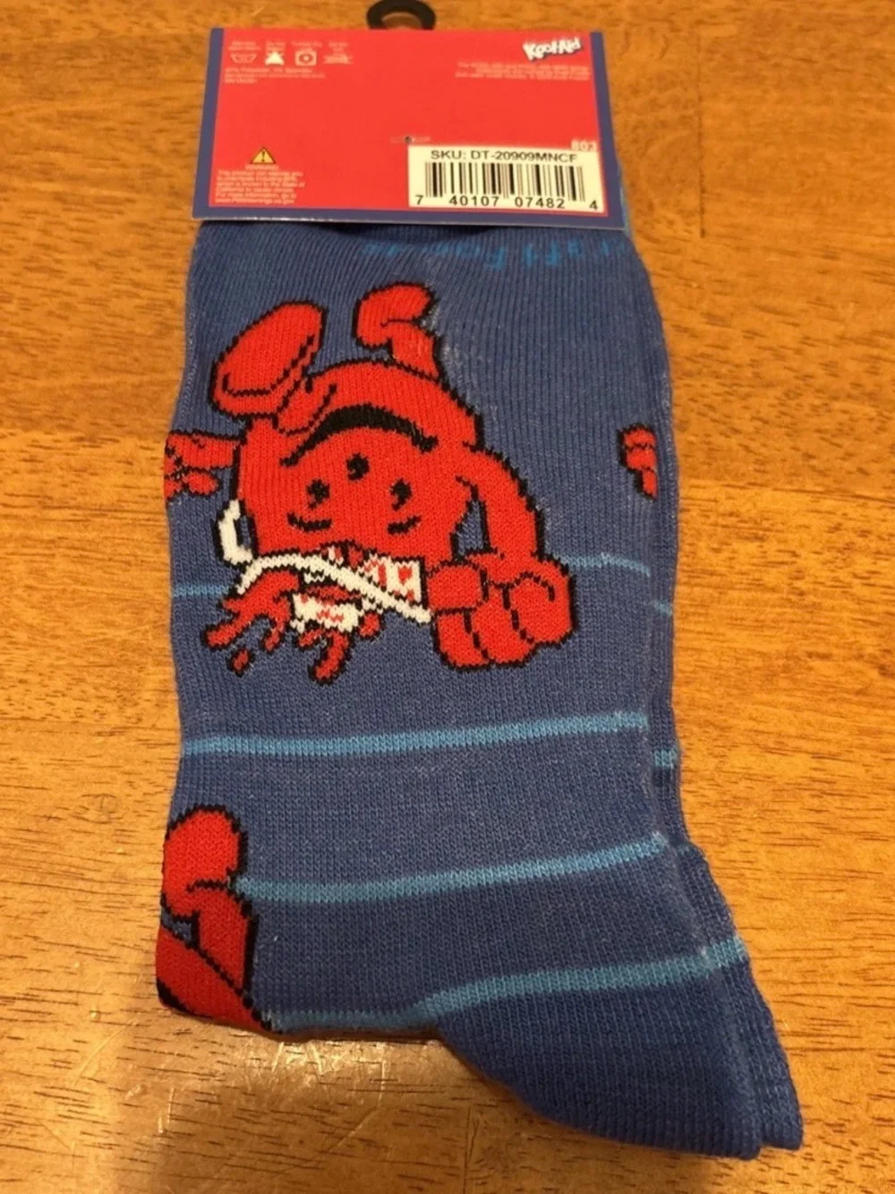 Kool-Aid Man Crew Socks One Pair For Mens Size 6-12